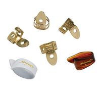 D'Addario Accessories National Brass Finger Pick Bundle - 6 pack Black Medium/Large, 6 Picks