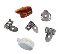 D'Addario National Stainless Steel Finger & Thumb Pick Set Medium, 6-Pack | D'Addario National picks provide comfortable fit, classic tone, precise attack and reliable control for guitar and banjo.