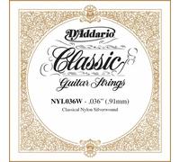 D'Addario NYL036W .036 Silver Plated Copper Single String for Classical Guitar