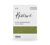 D'Addario Alto Saxophone Reeds Organic Reserve – 2.0 Strength – Individually Sealed – 10-Pack