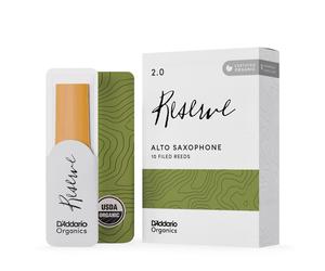 D'Addario Organic Reserve Alto Saxophone Reeds, Strength 2.0, 10-pack
