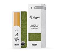 D'Addario Woodwinds Baritone Saxophone Reeds - Organic Reserve - 4.5 - Individually Sealed - 5 Pack