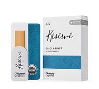D'Addario Organic Reserve Eb Clarinet Reeds - Reeds for Clarinet - Individually Sealed - 4.0 Strength, 10 Pack