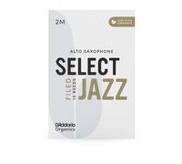 D’Addario Woodwinds - Organic Select Jazz Alto Saxophone Reeds - Alto Sax Reeds - Individually Sealed - Filed, Medium, Strength 2, 10-Pack