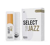 D'Addario Woodwinds Alto Sax Reeds Organic Select Jazz Filed 4S 10-Pack