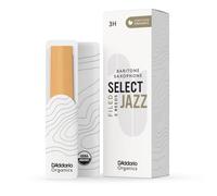 D'Addario Organic Select Jazz Filed Baritone Saxophone Reeds - Sax Reeds - Individually Sealed - 3 Hard, 5 Pack