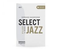D’Addario Woodwinds - Organic Select Jazz Soprano Saxophone Reeds - Soprano Sax Reeds - Individually Sealed - Filed, Hard, Strength 4.0, 5-Pack