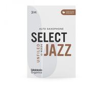 D'Addario Alto Saxophone Reeds Organic Select Jazz Unfiled Individually Sealed 3M (10 Pack)
