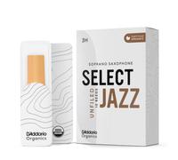 D'Addario Organic Select Jazz Unfiled Soprano Saxophone Reeds - Sax Reeds - Individually Sealed - 3 Hard, 10 Pack