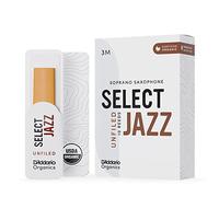 D'Addario Organic Select Jazz Unfiled Soprano Saxophone Reeds - Sax Reeds - Individually Sealed - 3 Medium, 10 Pack