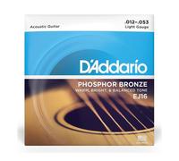 D'Addario EJ16 Phosphor Bronze Acoustic Guitar Strings Light 12-53