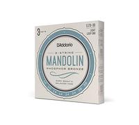 D'Addario Mandolin Strings, Phosphor Bronze, EJ73-3D, Light Gauge 10-38, 8-String Set, Pack of 3