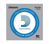 D'Addario PL015 0.015 Plain Steel Single String for Guitar