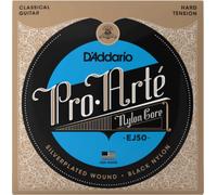 D'Addario Guitar Strings - Pro-Arte Classical Guitar Strings - EJ50 - Nylon Guitar Strings - Silver Plated Wound, Black Nylon Core - Hard Tension