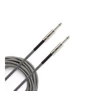 D’Addario Accessories Custom Series Braided Guitar Cable - Instrument Cable with Nickel Plated ¼ Inch Ends - Protects Guitar Cord Against Cuts, Kinking - 15 feet - Grey