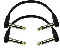 D'Addario PW-FPRR-204 Flat Instrument Patch Cable, 4in Right Angle, Twin Pack