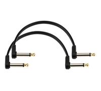 D’Addario Accessories Classic Series Flat Guitar Patch Cables - Guitar Pedal Cable with ¼ Inch Ends - Durable & Reliable - Instrument Cable for Pedalboards - 6in Offset - 2-Pack