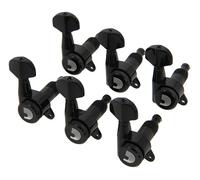 D'Addario Auto-Trim Tuning Machines - Locking Tuners for Guitars - 6 In Line Setup, Black