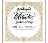 D'Addario Rectified Normal Tension Single Second String for Classical Guitar