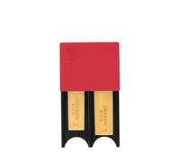 D'Addario Reed Guard - Sax & Clarinet Reed Case - Fits Reeds for Eb Clarinet, Bb Clarinet, Soprano Saxophone, & Alto Saxophone - Holds 4 Reeds - Prevents Warping - Red