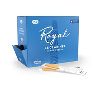 D’Addario Woodwinds Royal Bb Clarinet Reeds - B Flat Clarinet Reeds - Reeds for Clarinet - Clarinet Bb Reeds - Strong Spine - Filed Cut - Strength 2.0, pack of 25