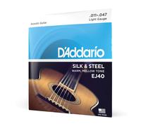 D'Addario Silk & Steel Acoustic Guitar Strings - EJ40-6 String - Warm,