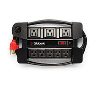 D'Addario Tour-Grade Power Base - Surge Protector Outlet - Surge Protector Power Strip - Stage Power Strip with 6 ft Cable - 5 Standard and 3 Transformer- Guitar Amp Outlet with Indicator Light