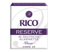 D'Addario Woodwinds Clarinet Reeds - Reserve Classic German Bb Clarinet Reeds - Densest, Lower-Internode Cane for Longer Durability & Consistency - Clarinet Reeds Size 2.5 Strength, 10-Pack