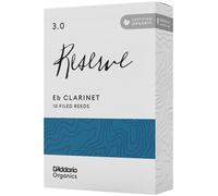 D'Addario Woodwinds Eb Clarinet Reeds Organic Reserve - 3.0 Strength - Pack of 10