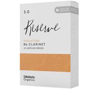 D'Addario Bb Clarinet Reeds Organic Reserve Evolution - Strength 3.0 - 10 Pack (Individually Sealed)