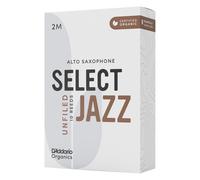 D’Addario Woodwinds - Organic Select Jazz Alto Saxophone Reeds - Alto Sax Reeds - Individually Sealed - Unfiled, Medium, Strength 2, 10-Pack