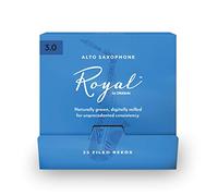 D'Addario Woodwinds - Royal Alto Saxophone Reeds - Alto Sax Reeds with Strong Spine - Alto Saxophone Reeds - Great for Classical or Jazz - Strength 3.0, 25-Pack
