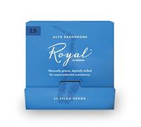 D'Addario Woodwinds - Royal Alto Saxophone Reeds - Alto Sax Reeds with Strong Spine - Alto Saxophone Reeds - Great for Classical or Jazz - Strength 2.5, 25-Pack