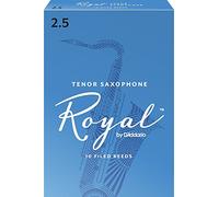 D'Addario Woodwinds - Royal Tenor Saxophone Reeds - Tenor Sax Reeds with Strong Spine - Tenor Saxophone Reeds - Great for Classical or Jazz - Strength 5.0, 10-Pack