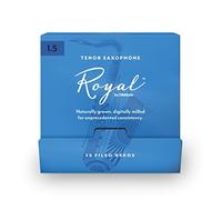 D'Addario Woodwinds - Royal Tenor Saxophone Reeds - Tenor Sax Reeds with Strong Spine - Tenor Saxophone Reeds - Great for Classical or Jazz - Strength 1.5, 25-Pack