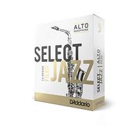 D'Addario Woodwinds Select Jazz Alto Sax Reeds, Filed, Strength 3 Hard, 10-pack