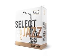 D'Addario Woodwinds Select Jazz Alto Sax Reeds, Unfiled, Strength 3 Hard, 10-Pack