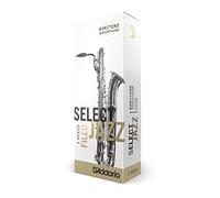 D'Addario Woodwinds Select Jazz Baritone Sax Reeds, Filed, Strength 4 Hard, 5-Pack