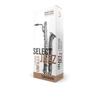 D'Addario Woodwinds Select Jazz Baritone Sax Reeds, Unfiled, Strength 2 Hard, 5-Pack
