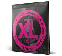 D'Addario XL Chromes Flat Wound Bass Guitar Strings - ECB81SL - Super Long Scale - Regular Light, 45-100