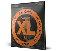 D'Addario XL Chromes Flatwound Bass Strings ECB82, 50-105, Medium | XL Chromes flatwound bass strings deliver smooth feel, warm tone, reduced finger noise and exceptional durability.