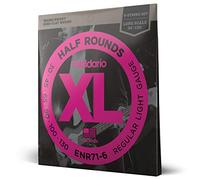 D'Addario Bass Guitar Strings, XL Nickel Half Rounds, ENR71-6, Long Scale, Regular Light Gauge 30-130, 6-String Set, Pack of 1