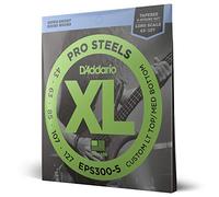D'Addario Bass Guitar Strings, XL Pro Steels, EPS300-5, Long Scale, Custom Light Top/Medium Bottom Gauge 43-127, Tapered, 5-String Set, Pack of 1