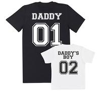 Daddy 01 Daddys Boy 02 - Mens T-Shirt - Gift for Dad Birthday Gift for Dad - Black - Large