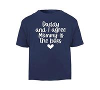 Daddy and I Agree Mommy is The Best Statement [BBY5] Short Sleeve Cotton Toddler t Shirt, 2-3 Years, Navy