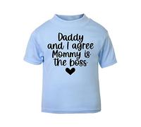 Daddy and I Agree Mommy is The Best Statement [BBY5] Short Sleeve Cotton Toddler t Shirt, 2-3 Years, Pastel Blue