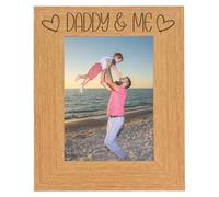 Daddy and Me Photo Frame - Best Dad Photo Frame, Dad and Daughter, Father and Son Photoframes - I Love My Daddy Gifts (Oak 5 x 7 Portrait)