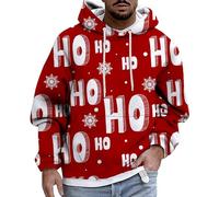 Daddy and Son Matching Clothes Aztec Fleece Pullover Men Xmas Tshirt Men Jacket Winter with Hood Sheepskin Jackets for Men 4XL Hoodies for Men Festive Jumpers Wool Overcoat Coat Mens (Red, XL)