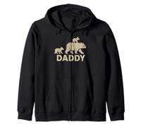 Daddy Bear with Two Cubs Family Father Zip Hoodie