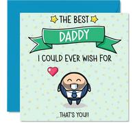 Daddy Birthday Card - Best I Could Ever Wish For - Happy Birthday Card for Daddy from Son Daughter, 145mm Cute Bday Greeting Cards